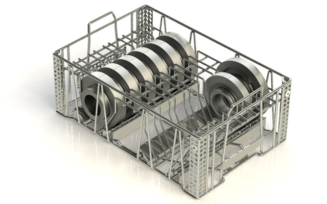 Räderkorb für schwere Bauteile